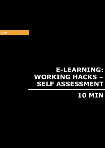 E-Learning: Working Hacks - Self Assessment